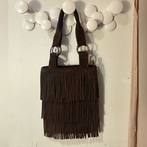 Fly London Brown Leather Fringe Purse